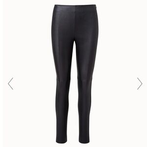 Akris‎ Punto Fitted Nappa Leather and Jersey Pants Navy Black 8